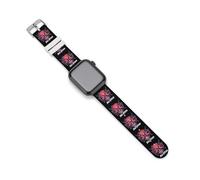 Japanese Demon Oni Mask Kabuki Jiu-jitsu Watch Bands Replacement Silicone Straps Sport Wristbands Compatible for Apple Watch 38mm/40mm