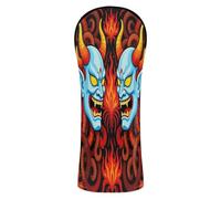 Japanese Demon Samurai Warrior Devil Golf Cover Set Premium Leather Waterproof Headcover with Number Tags for Driver Fairway Hybrid Wood