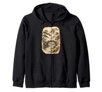 Japanese Design Landscape Bridge Mountain River Art Mini Zip Hoodie