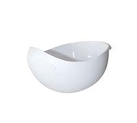 Japanese Design Rice Washer Strainer Colanders for Cleaning Vegetable, Fruit, Pasta (Big, White)