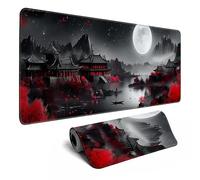 Japanese Desk Mat Riverside Full Moon Large Mouse Pad Gaming Mousepad Extended XL Keyboard Mat Computer Laptop Mouse Desktop Mat 31.5 X 11.8 Desk Decor