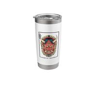 Japanese Devil Demon Hannya Oni Mask Yokai Oni Face Mask Stainless Steel Insulated Tumbler