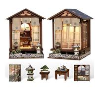 Japanese DIY Miniature House Kit, Wooden Mini Doll House Kit with LED, Mini House-Building Kits, DIY Book Nook Kits, Tiny Model-House for Adults Family Friends Beginner, Gifts for Birthday/Christmas