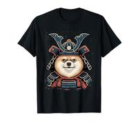 Japanese Dog Pomeranian Samurai Cute Ukiyoe Women Men T-Shirt