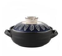 Japanese Donabe Ceramic Casserole With Lid - Earthen Pot Stone Rice Cooker & Soup Hot Pot(D,1.5L)