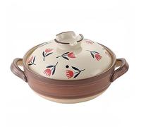 Japanese Donabe Clay Pot Casserole with Lid - Earthenware Stone Rice Pot & Stockpot Cooker