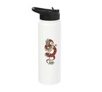 Japanese Dragon and Sword of a Samurai Stainless Steel Insulated Water Bottle