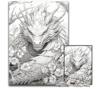 Japanese Dragon Cherry Jigsaw Puzzles for Adults 1000 Piece Jigsaw Puzzles for Adults for Family And Friends, Suitable for Ages 14+ 50x75CM/19.68x29.52inch
