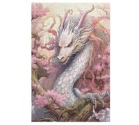 Japanese Dragon Cherry Jigsaw Puzzles for Kids 1000 Pieces 3d Wooden Puzzle Decompression Game for Adults Women Girl Educational Game Toys 78×53cm