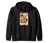 Japanese Dragon Eating Ramen - Ukiyo-e Art Aesthetic Zip Hoodie