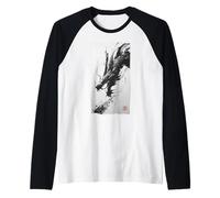 Japanese Dragon Ink Wash Painting Sumi-e Brush Art Raglan Baseball Tee