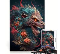 Japanese Dragon Japan 1000 Piece Jigsaws for Teenagers Puzzle Reason Skill Fine Thick Happy Challenge Table Accent (38x26cm)