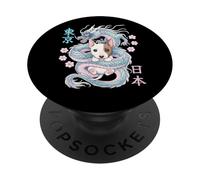 Japanese Dragon Kawaii American Bull Terrier Cute Anime PopSockets Adhesive PopGrip