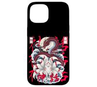 Japanese Dragon Kitsune Nine Tailed Fox Myth Great Wave Art Case for iPhone 15