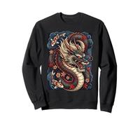 Japanese Dragon Koi Fish Sakura Tattoo Art Aesthetic Design Sweatshirt