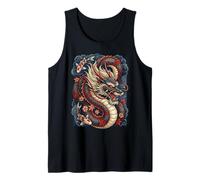 Japanese Dragon Koi Fish Sakura Tattoo Art Aesthetic Design Tank Top