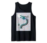 Japanese Dragon Sakura Blossom Full Moon Fantasy Art Travel Tank Top