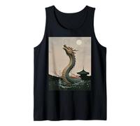 Japanese Dragon Sakura Blossom Full Moon Fantasy Art Travel Tank Top