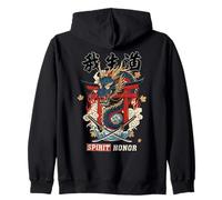 Japanese Dragon Samurai Spirit Honor Kanji BACK Art Zip Hoodie