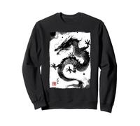 Japanese Dragon Sumi-e Ink Painting Dark Art Sweatshirt