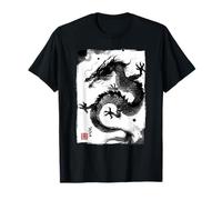 Japanese Dragon Sumi-e Ink Painting Dark Art T-Shirt