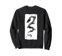 Japanese Dragon Sumi-e Ink Wash Dark Art Print Sweatshirt