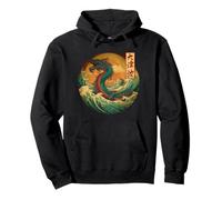 Japanese Dragon The Great Wave off Kanagawa Kanji Japan art Pullover Hoodie