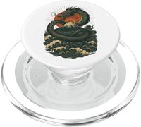 Japanese Dragon Wave Volcano Sun Mythical Power PopSockets PopGrip for MagSafe