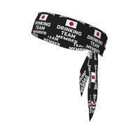 Japanese Drinking Print Ninja Headbands,Adjustable Head Tie For Men, Sports Sweatband For Yoga Running Basketball