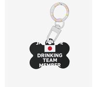 Japanese Drinking Printing Bone Shaped Dog Tag Pet Id Tags,Acrylic Dog Tags Cat Tags with Ring for Dog Cat,Pendant Crafts