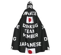 Japanese Drinking Printing Hooded Cloak,Adult Carnival Party Supplies Halloween Cloak,Ideal For Cosplay Stage Events