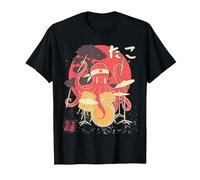 Japanese Drummer Octopus Kawaii Tako, Takoyaki, Cute Octopus T-Shirt, Men, Black, XX-Large