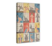 Japanese Eight Shadow People Art Canvas Poster Wall Art Decor Print Picture Paintings for Living Room Bedroom Decoration 16x24inch(40x60cm)