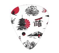 Japanese Elements Pattern Guitar Pick 12 Packs Guitar Plectrums Best Musical Gift Including 0.46mm/0.71mm/0.96mm