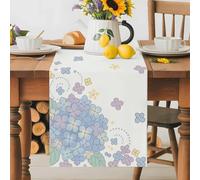 Japanese Embroidered Ball Flowers Table Runner 70 Inches Long,Table Runners Kitchen Dining Tables Decoration for Home Party Decor, Cartoon Floral ArtTables Runner for Home Party Wedding Dresser Scarf