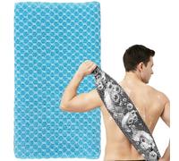 Japanese Exfoliating Shower Towel, 48" Extra Long Exfoliating Washcloth for Men Women, Exfoliating Body Scrubber for Cleaning&SPA,Advanced Wash Cloths for Face&Body,Suitable for All Skin Types(Blue)