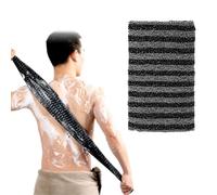 Japanese Exfoliating Shower Towel Extra Long Antibacterial Body Scrubber Wash Cloth for Face and Back Cleaning Loofah for Men Women Daily Showering 100cm Black Carbon Fiber and Polyester