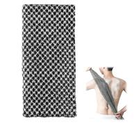 Japanese Exfoliating Towel Back Scrubber Extra Long Rough for Men & Women Deep Washer Washcloth Dead Skin Cell Remover Special Texture Makes Fluffy Foam Lather Shower Wash Black Cloths