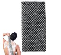 Japanese Exfoliating Towel - Extra Long Double-Sided Body Scrubber for Back, Deep Cleansing & Dead Skin Removal, Gentle Washcloth for Sensitive Skin, Reusable Bath Sponge (Gray and White)