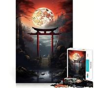 Japanese Fantasy Gate 1000 Piece Jigsaws for Teenagers Puzzle Reason Skill Fine Thick Happy Challenge Table Accent (38x26cm)
