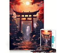 Japanese Fantasy Gate 1000 Piece Jigsaws for Teenagers Puzzle Reason Skill Fine Thick Happy Challenge Table Accent (50x75cm)
