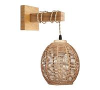 Japanese Farmhouse Wall Light | Hemp Rope Sconces Bedside Mounted Reading Dining Room Bedroom Tea Rattan Lamp E26 Base Lamp