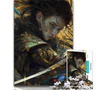 Japanese Female Ninja Warrior 1000 Piece Jigsaw Puzzle for Adults And Teenagers,Pattern Assembly Fun at Home Activities,Birthday Present,Travel Gifts (38x26cm)