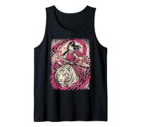 Japanese Female Warrior Tiger Katana Sakura Tank Top