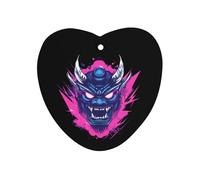 Japanese Fierce Mask Car Aromatherapy Tablets Air Freshener Hanging Scented Cards for Rooms Bathrooms Wardrobe Love form