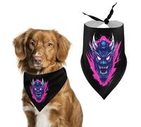Japanese Fierce Mask Pet Triangle Adjustable Bandana Comfortable Bibs Puppy Scarfs Washable Kerchief for Small Medium Pets