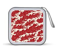 Japanese Fire Pattern CD Case DVD Storage Case Portable for Car Home Travel