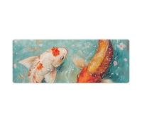 Japanese Fish Cherry Flowers Non-Slip Mouse Pads Funny Desk Mat Rubber Laptop Writing Mat for Gamer Office Home 30x80cm