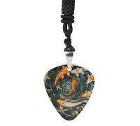 Japanese Fish in Vortex Guitar Pick Pendant Necklace for Acoustic Electric Bass Players Guitar Accessories Guitarist Gifts