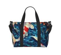Japanese Fish Print Travel Duffel Bag, Lightweight Water-Resistant Weekender Spacious Gym & Travel Bag for Men, Women & Teens